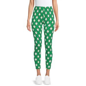 Juniors No Boundaries St Patrick's Day Leggings Size XL 15/17 Shamrock Argyle NW